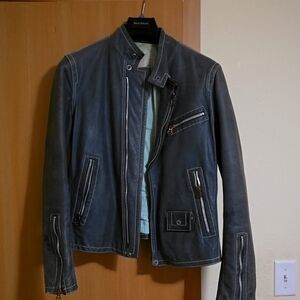 J. Lindeberg Teal Leather Jacket